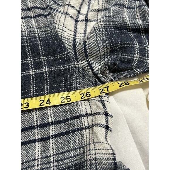 AMERICAN EAGLE Blue Plaid Flannel Peplum Shirt Women’s Large - Picture 6 of 7